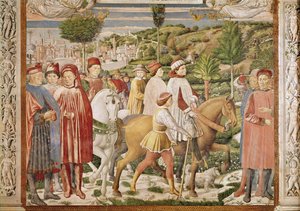 San Agustín deja Roma hacia Milán, de la Vida de San Agustín, 1463-65 de Benozzo di Lese di Sandro Gozzoli